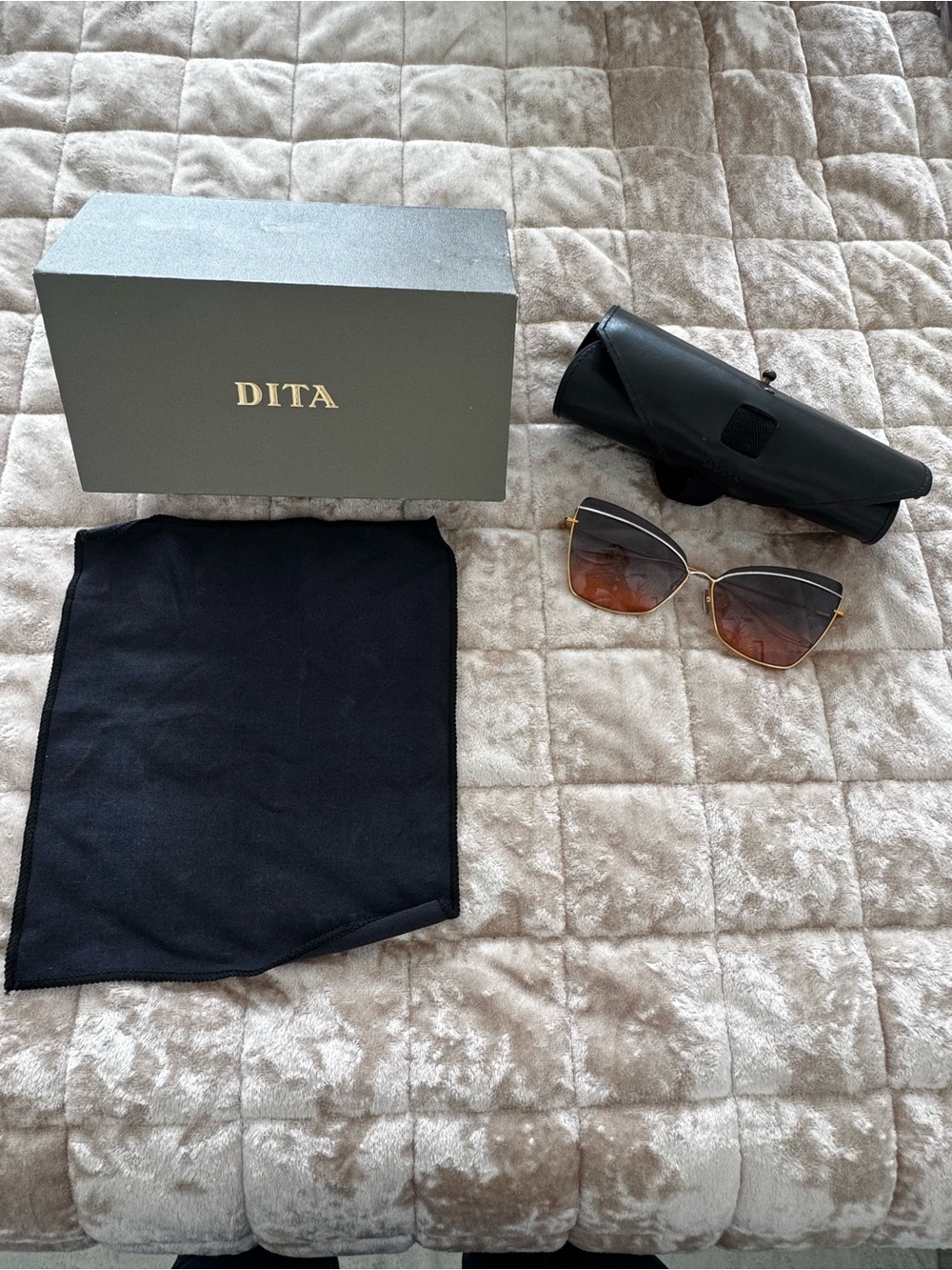 DITA Starspann Women's Sunglasses Gold Frame with Purple Gradient Lenses